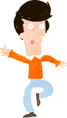 Bir insan tarafından çizilmiş karikatür adam.