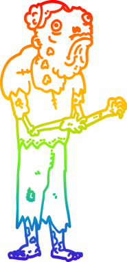 Gökkuşağı gradyan çizgi çizimi Bir insan tarafından çizilmiş bir çizgi zombi