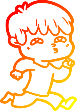 Bir insan tarafından kafası karışmış bir çizgi film karakterinin sıcak çizgi çizimi