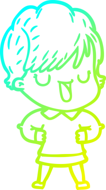 Bir insan tarafından çizilmiş bir karikatür kadın çizimi.