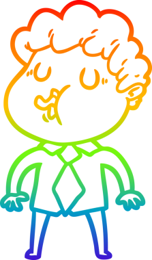 Gökkuşağı gradyan çizimi bir insan tarafından çizilmiş bir çizgi film karakteri.