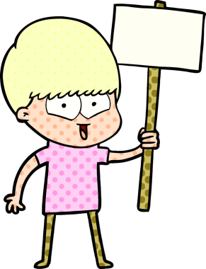 Bir insan tarafından çizilmiş mutlu çocuk çizgi filmi.