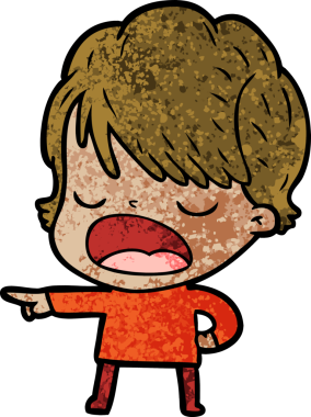 Bir insan tarafından çizilmiş bir karikatür kadın konuşuyor.