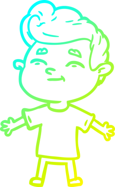 Bir insan tarafından çizilmiş mutlu bir çizgi film karakteri çizimi.