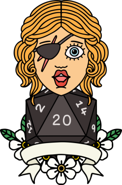 Retro Dövme Tarzı Bir insan tarafından çizilmiş 20 zarlı düzenbaz insan