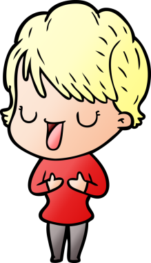 Bir insan tarafından çizilmiş bir karikatür kadın konuşuyor.