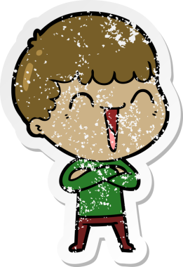 Bir insan tarafından çizilmiş mutlu bir adamın sıkıntılı çıkartması.