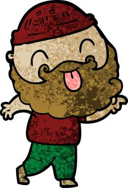 Bir insan tarafından çizilmiş sakallı bir adam.