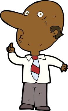 bir insan tarafından çizilmiş soru soran kel bir adam.