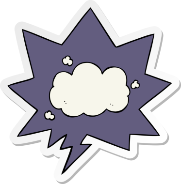 Bir insan tarafından çizilmiş balon çıkartmalı çizgi film bulutu.