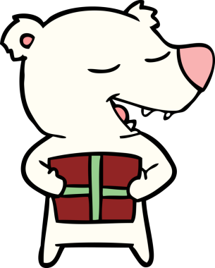 Karikatür kutup ayısı bir insan tarafından çizilmiş.