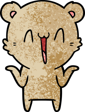 Bir insan tarafından çizilmiş mutlu ayı karikatürü