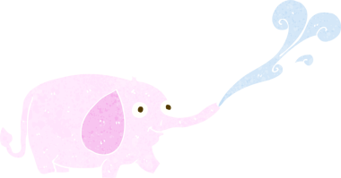 Bir insan tarafından çizilmiş komik, küçük bir fil.