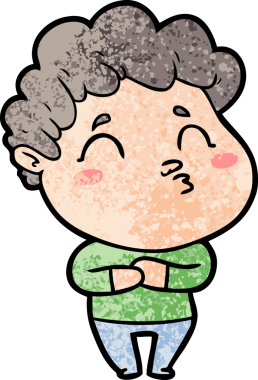 Çizgi film adamı somurtuyor Bir insan tarafından çizilmiş