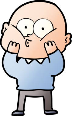 Bir insan tarafından çizilmiş kel bir adam.