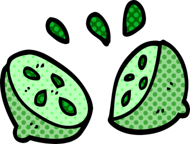 Bir insan tarafından çizilmiş yarım limon karalaması.