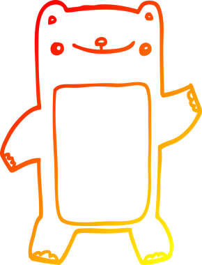 Bir insan tarafından çizilmiş bir oyuncak ayının sıcak çizgi çizimi