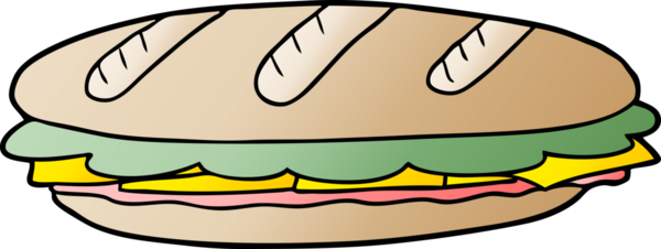 bir insan tarafından çizilmiş baget sandviç.