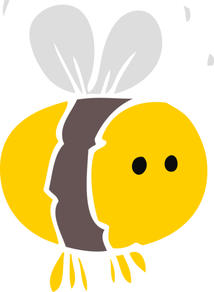 Bir insan tarafından çizilen arıların düz renk çizimi