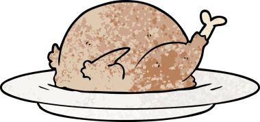 Bir insan tarafından çizilmiş hindili çizgi film.