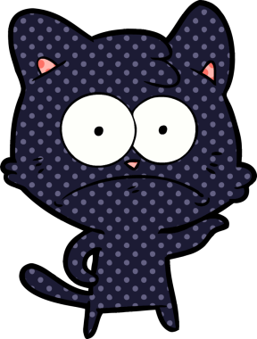 bir insan tarafından çizilmiş sinirli bir kedi.