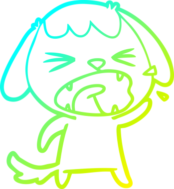 Bir insan tarafından çizilmiş şirin bir köpeğin soğuk gradyan çizimi