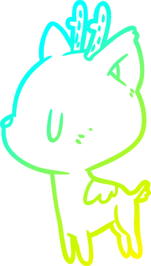 Bir insan tarafından çizilmiş güzel bir geyiğin soğuk gradyan çizgisi.