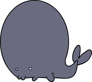 Bir insan tarafından çizilmiş çizgi film balinası