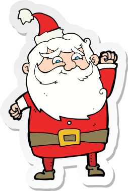 Bir insan tarafından çizilmiş Noel Baba çizgi filminin çıkartması.