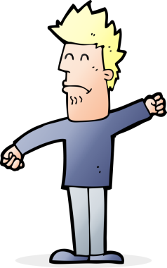 Çizgi film bir insan tarafından çizilmiş stresli adam