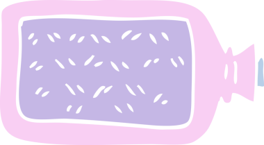 Bir insan tarafından çizilmiş düz renk karikatür sıcak su şişesi