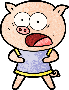 Bir insan tarafından çizilmiş domuz bağırması.