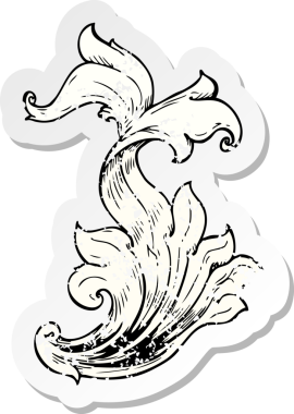 Geleneksel bir elin, insan eliyle çizilmiş gerilmiş depresif çıkartması.