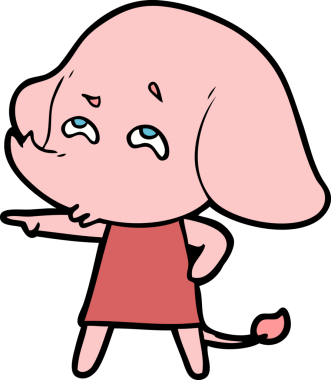 Bir insan tarafından çizilmiş karikatür fili