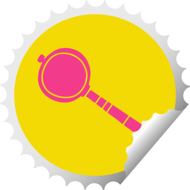 Bir insan tarafından çizilmiş dairesel soyulmuş tuhaf çizgi film büyüteci.