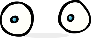 Bir insan tarafından çizilmiş çizgi film gözleri.