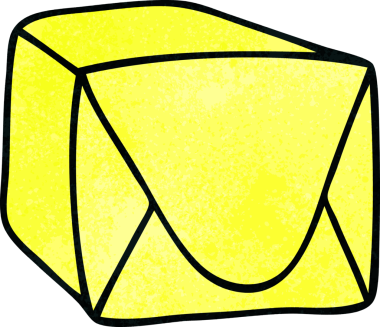 Bir insan tarafından çizilmiş garip bir çizgi film kahverengi paketi.