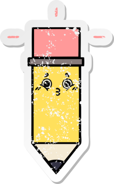 Bir insan tarafından çizilmiş şirin bir karikatür kaleminin sıkıntılı çıkartması.