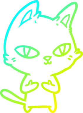 Bir çizgi film kedisinin insan tarafından çizilmiş soğuk çizgi çizimi.