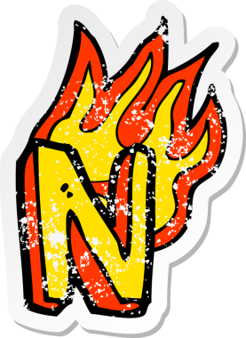 Bir insan tarafından çizilmiş yanan bir karikatürün gerilimli yapıştırması.