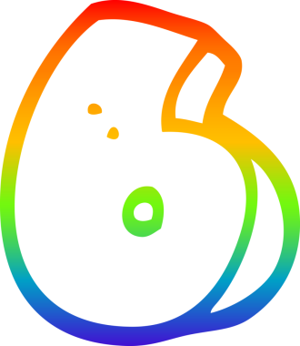 bir insan tarafından çizilen altı numaralı karikatürün gradyan çizimi.