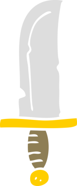 Bir insan tarafından çizilen bıçağın düz renk çizimi