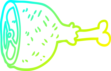 Bir insan tarafından çizilmiş iyi pişmiş etin soğuk gradyan çizimi