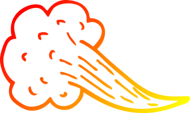 Bir insan tarafından çizilen çizgi film ifade baloncuğunun sıcak gradyan çizimi