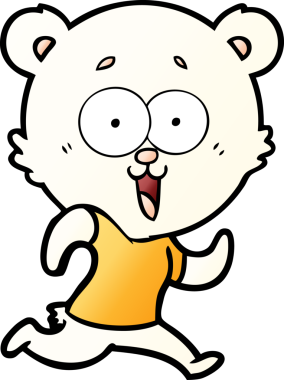 Bir insan tarafından çizilmiş gülen oyuncak ayı çizgi filmi.