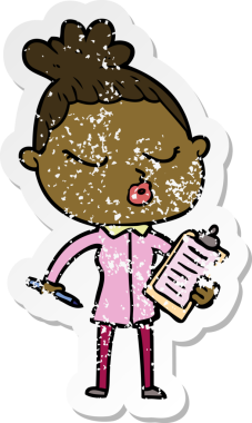 Bir insan tarafından çizilmiş sakin bir karikatür çıkartması.