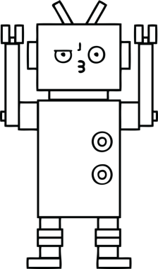 Bir insan tarafından çizilmiş robot çizimi