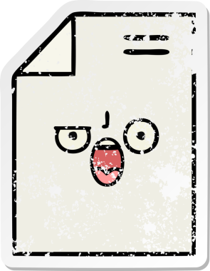 Bir insan tarafından çizilmiş sevimli bir karikatür kağıdının sıkıntılı çıkartması.