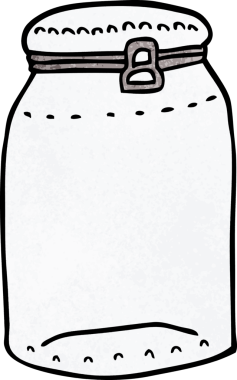 Bir insan tarafından çizilmiş karalama cam kavanozu.