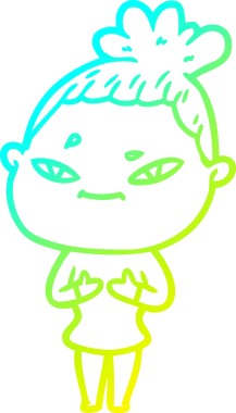 Bir insan tarafından çizilmiş bir karikatür kadın çizimi.